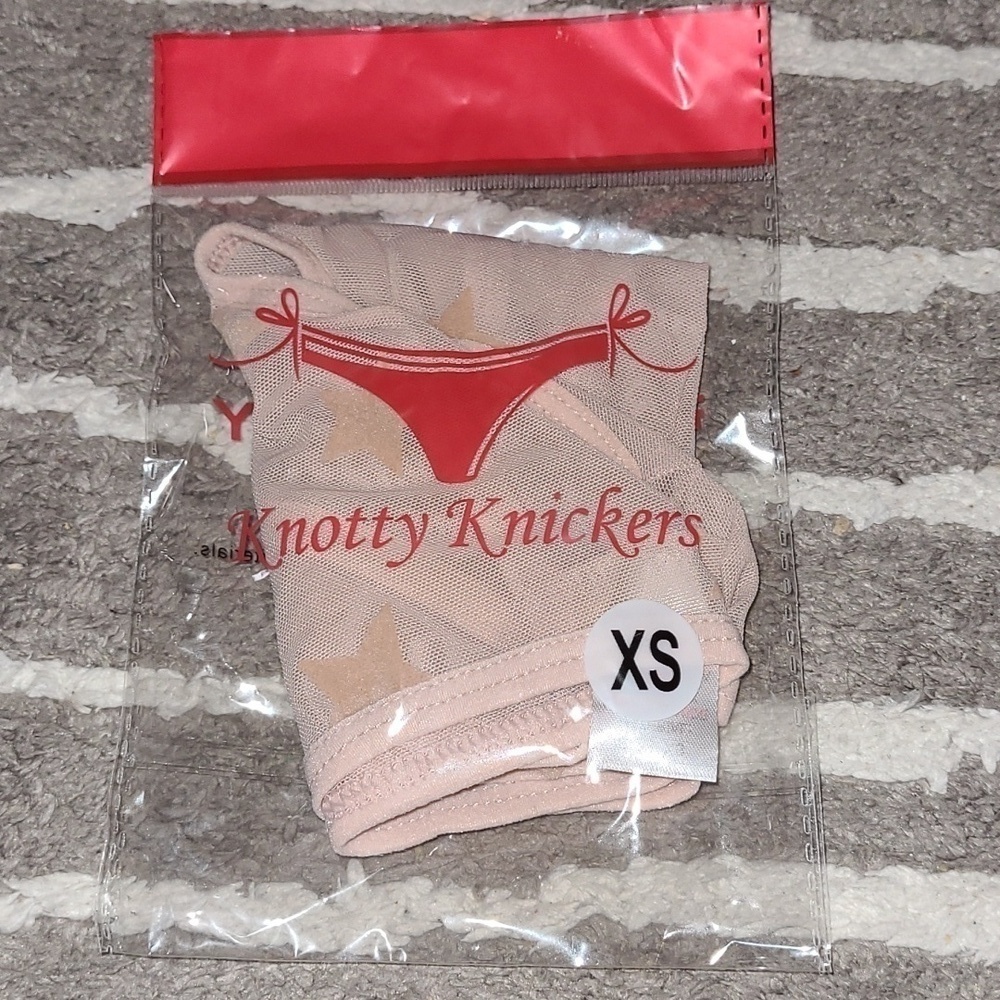 Knotty Knickers Size XS Light Pink Star Patterend Underwear